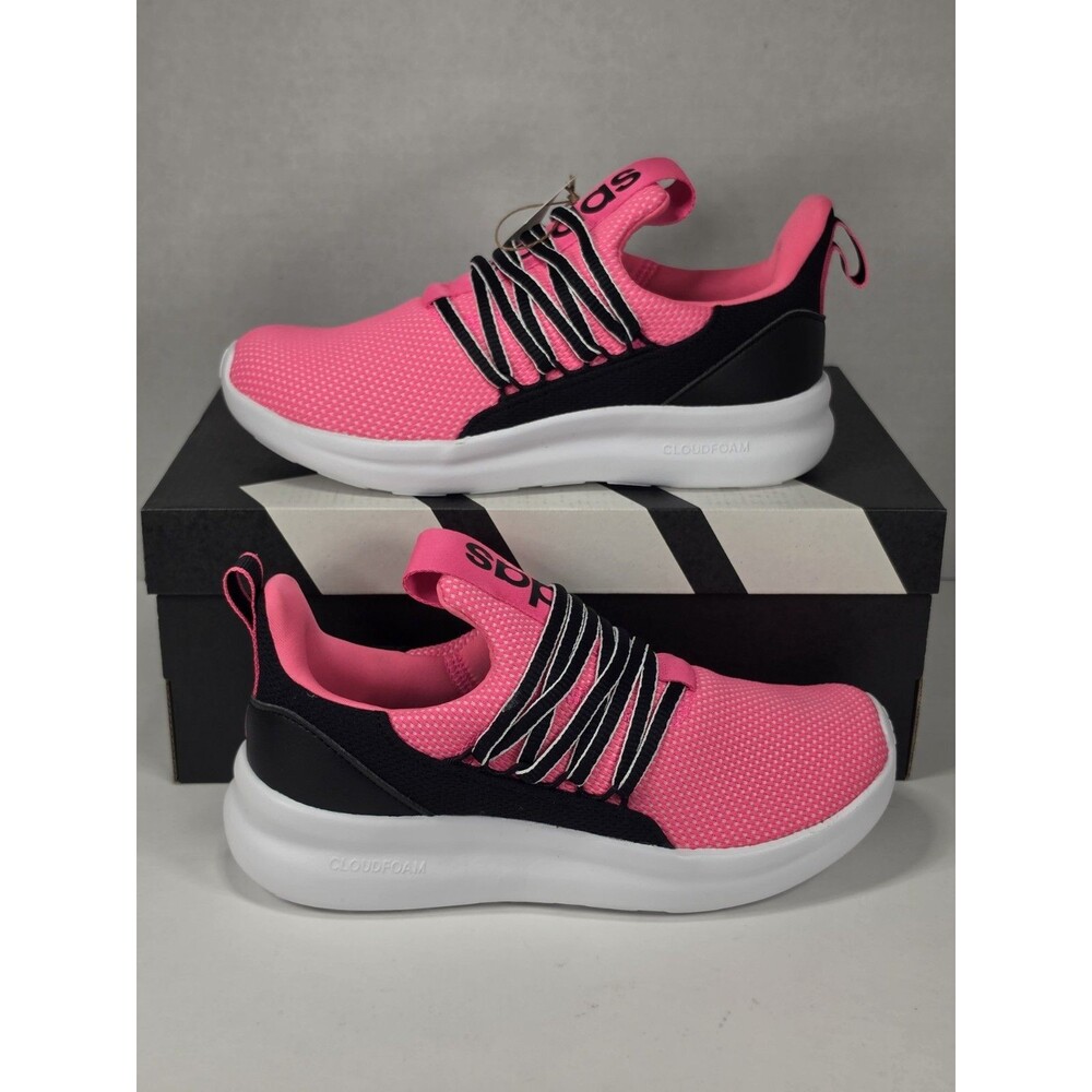 Adidas Lite Racer Adapt 7.0 K Shoes Kids 4 Pink Black Slip On Running Sneakers